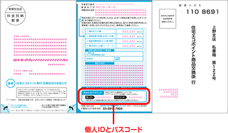 ポイント通知ハガキ